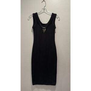 FUZZI Women’s Size Small Black Cut Out Bodycon Dress Sexy Sleeveless Clubwear
